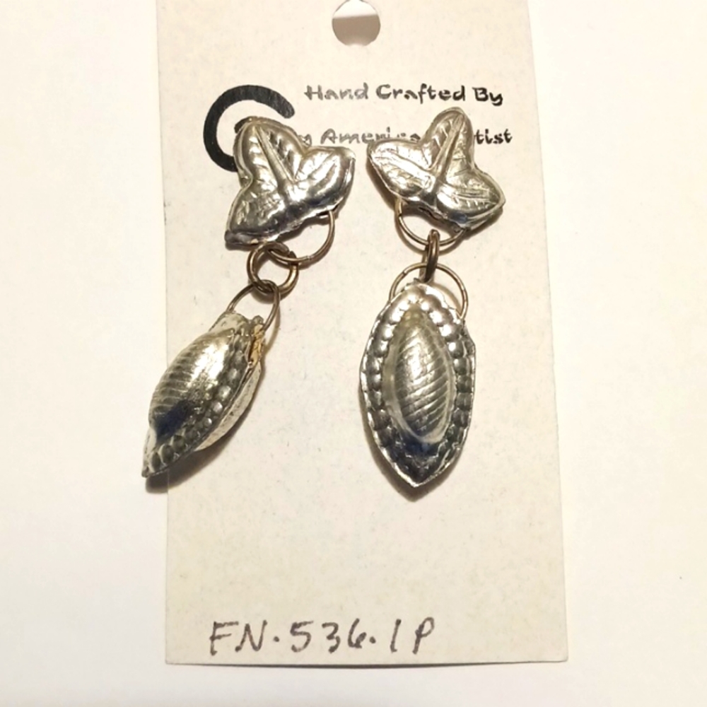 Silver Earrings Hand Crafted Vintage - Picture 1 of 5